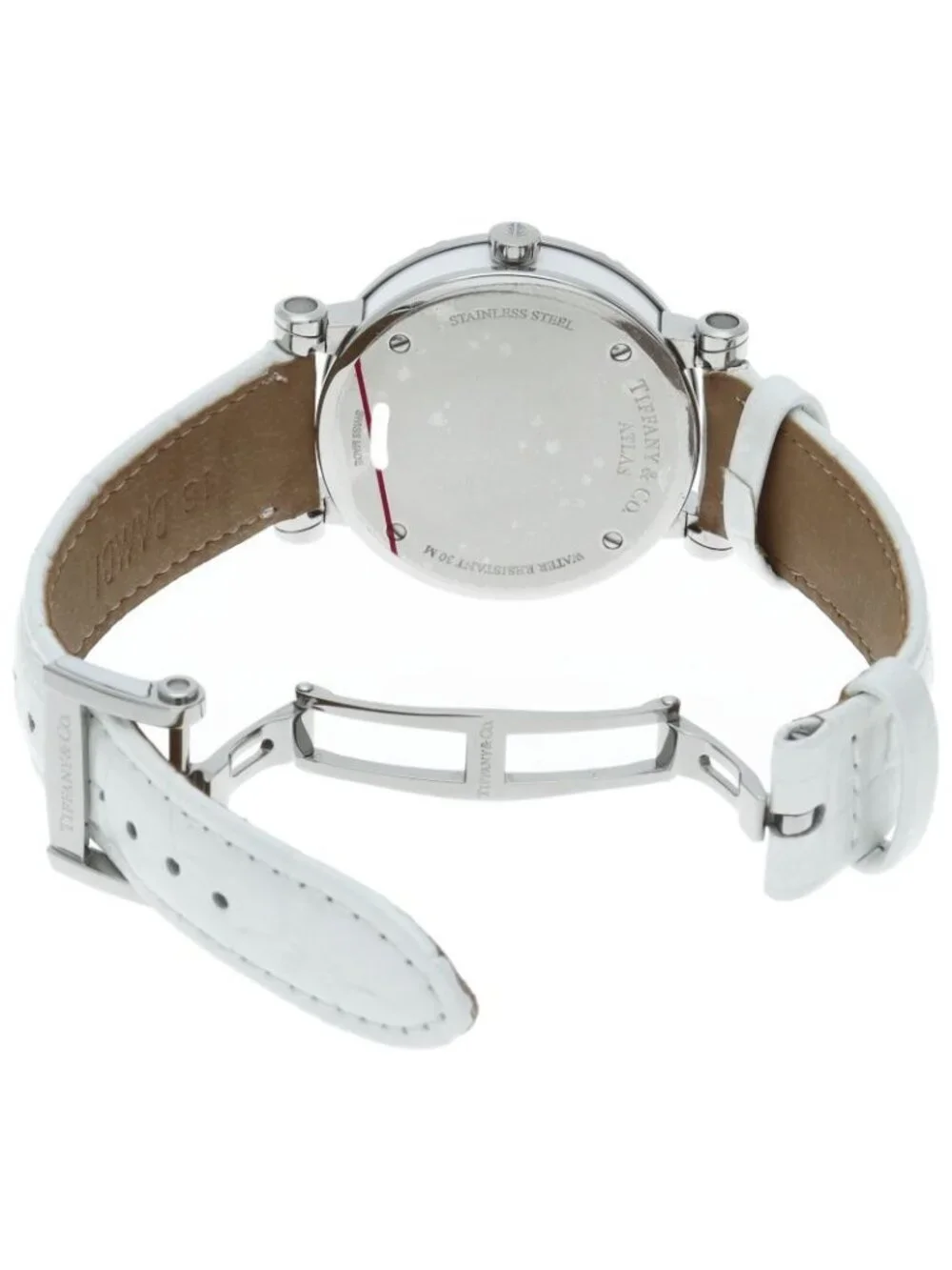 Tiffany & Co Atlas Watch SS Leather White